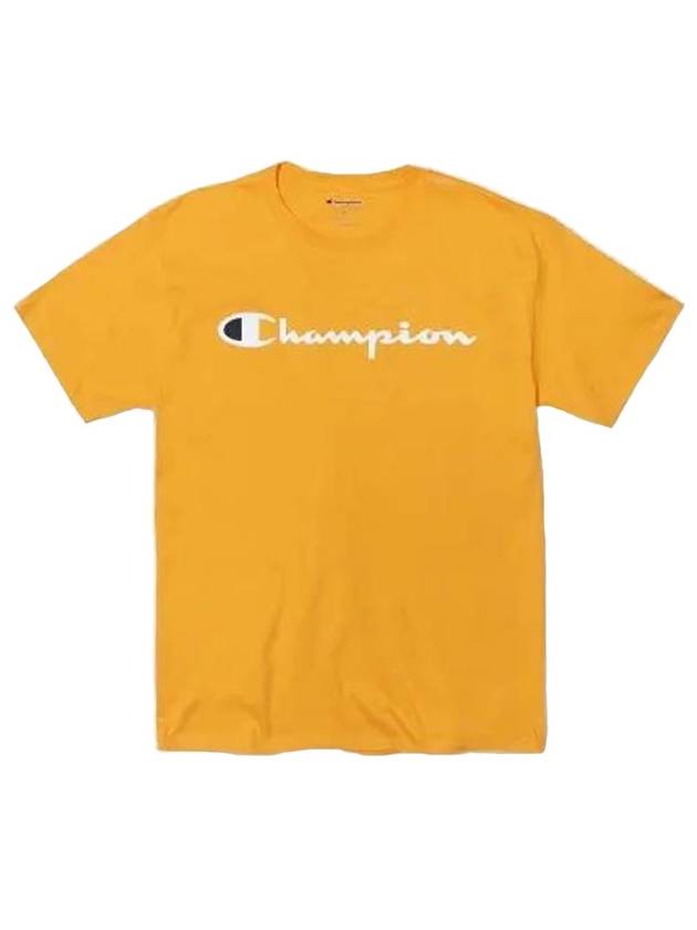 Classic Logo Graphic Short Sleeve T-Shirt Gold - CHAMPION - BALAAN 1