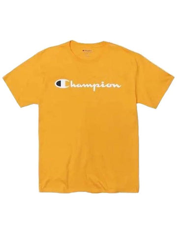 Classic Logo Graphic Short Sleeve T-Shirt Gold - CHAMPION - BALAAN 1