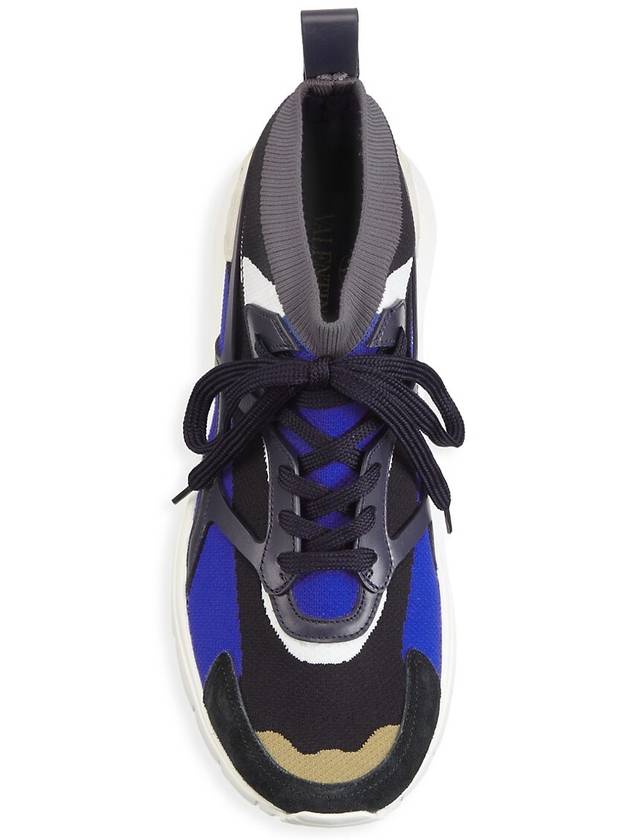 Garavani Sound High fabric and leather sneakers - VALENTINO - BALAAN 3