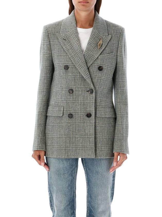 Double breasted Shetland wool jacket Sage - GOLDEN GOOSE - BALAAN 2