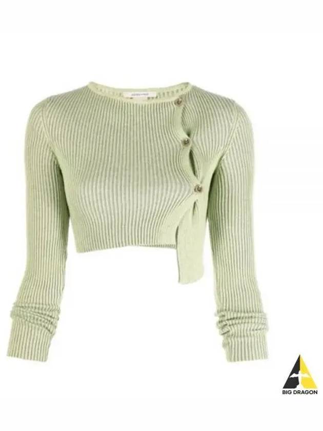 Paloma Wool Women s Zaha Diagonal Crop Cardigan Green OJ2103 - PALOMA WOOL - BALAAN 1