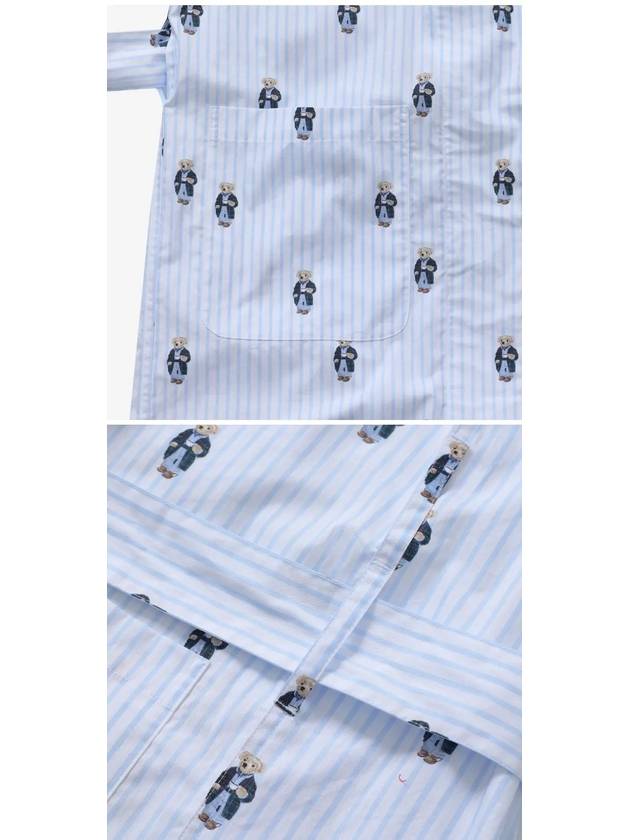 Bear Stripe Robe Blue - POLO RALPH LAUREN - BALAAN 4