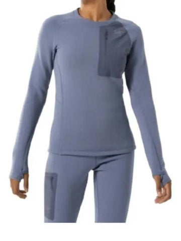 Kyanite Baselayer Crew Neck Long Sleeve T-Shirt Blue - ARC'TERYX - BALAAN 1