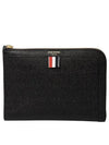 Pebble Minifolio Clutch Bag Black - THOM BROWNE - BALAAN 2