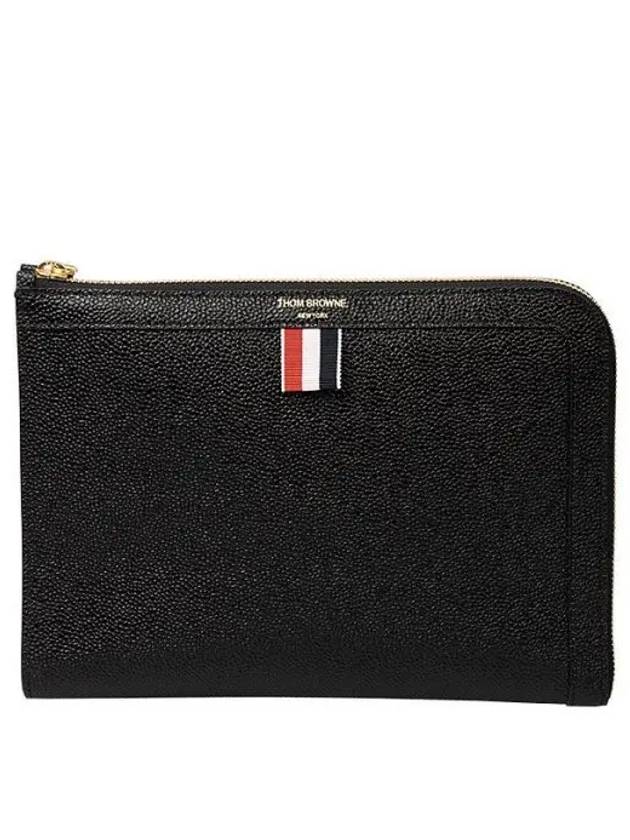 Pebble Minifolio Clutch Bag Black - THOM BROWNE - BALAAN 2