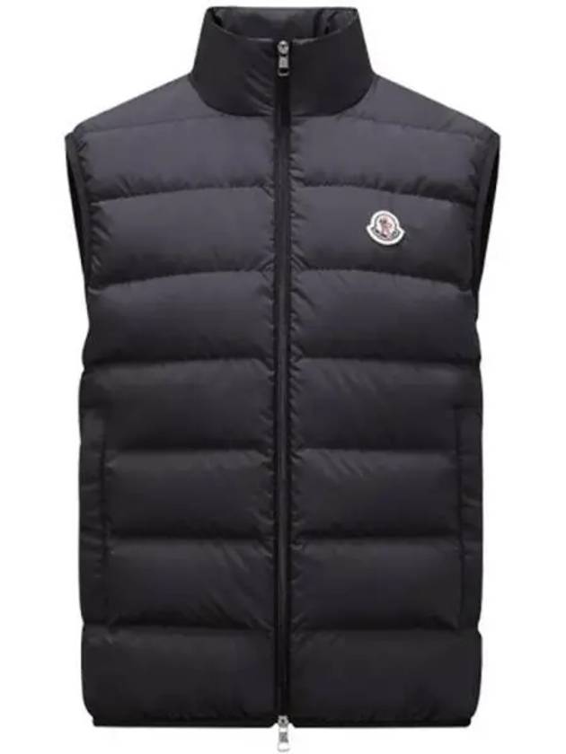 Logo patch down vest black men s jacket 270966 - MONCLER - BALAAN 1