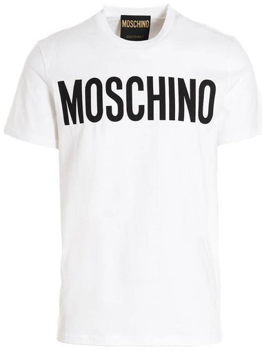 Logo Print Cotton Short Sleeve T-Shirt White - MOSCHINO - BALAAN 1