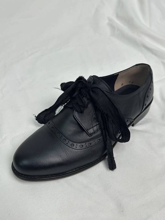 Silk lace derby shoes Black - BLEAK BAKE - BALAAN 1