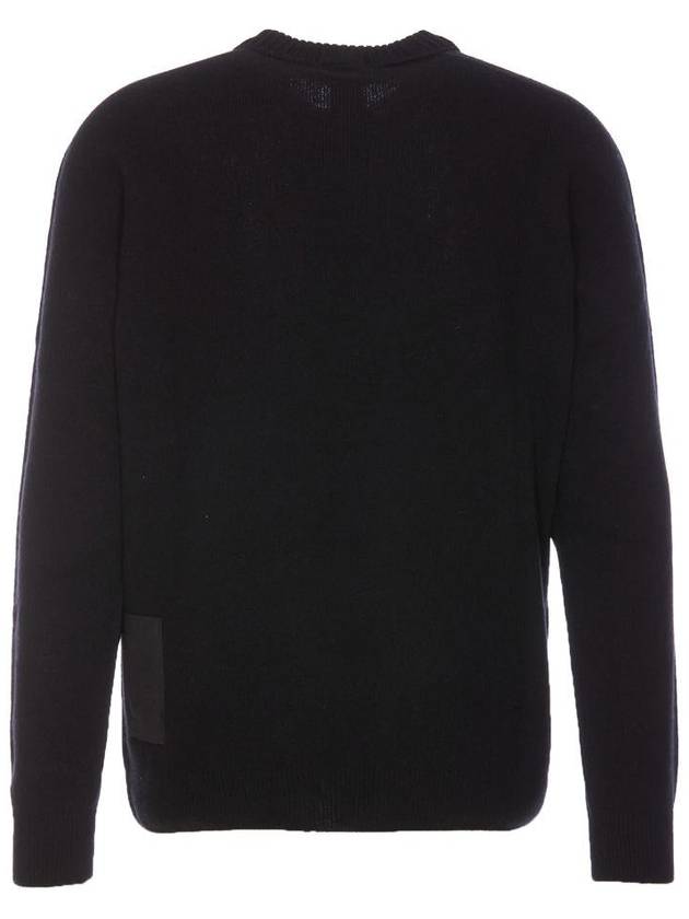 Logo Patch Crew Neck Knit Top Black - TEN C - BALAAN 3