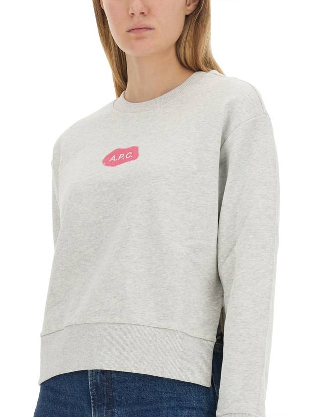 Women's Civile Logo Sweatshirt Light Grey - A.P.C. - BALAAN 5