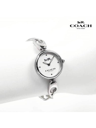 Watch Carol Silver Cubic Bangle Bracelet Women’s Metal Watch Officially Imported - COACH - BALAAN 1