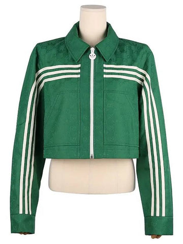 x Adidas Women s GG Trefoil Zip up Crop Jacket 702986 ZAI22 3229 - GUCCI - BALAAN 1