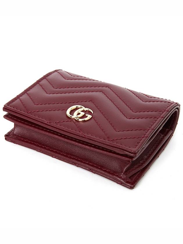 GG Marmont Leather Card Wallet Light Rosso Ancora Red - GUCCI - BALAAN 4