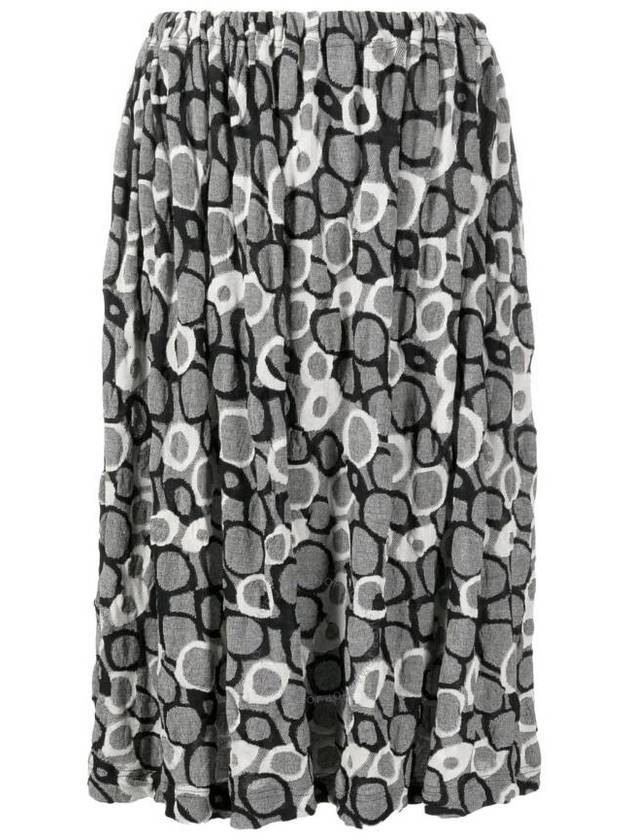 Y'S Asymmetrical Abstract Patterned Midi Skirt, Brand Size 2 (Small) - YOHJI YAMAMOTO - BALAAN 1