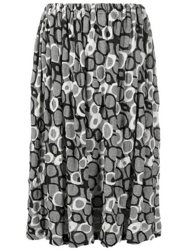 Y'S Asymmetrical Abstract Patterned Midi Skirt, Brand Size 2 (Small) - YOHJI YAMAMOTO - BALAAN 1