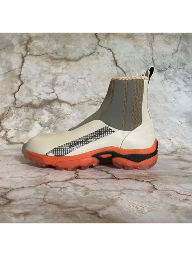 A COLD WALL Men s Light Gray Orange Leather NC 1 Boots ACWUF029B - A-COLD-WALL - BALAAN 4