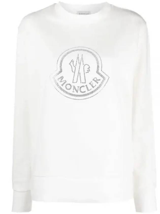 Crystal Logo Sweatshirt Off White - MONCLER - BALAAN 2