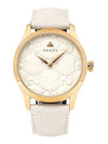 G Timeless Leather Watch White - GUCCI - BALAAN 3