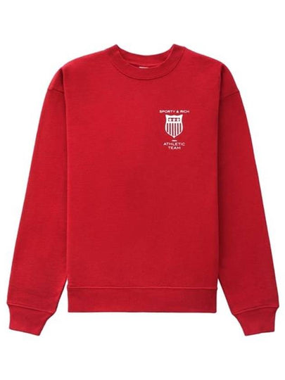 Athletic Team Crew Neck Cotton Sweatshirt Red - SPORTY & RICH - BALAAN 2