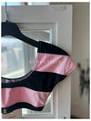 Coco Beach CC Swimsuit Top Black Pink Short Sleeve P76188 - CHANEL - BALAAN 8