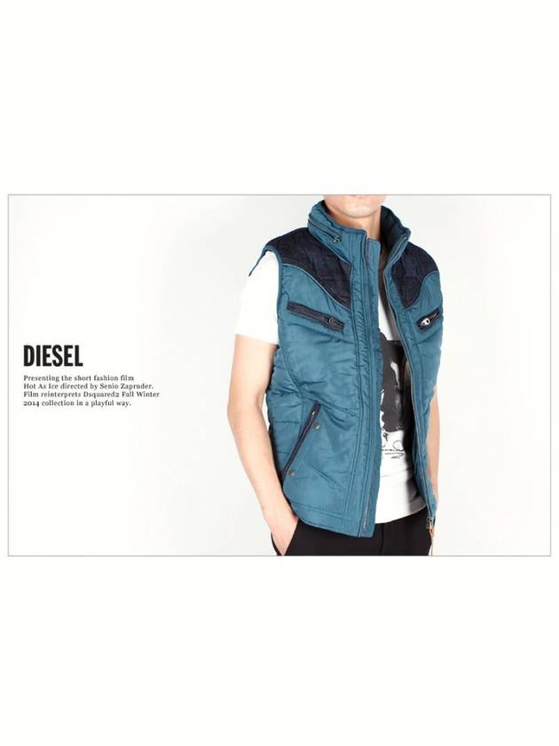 Men WEMIL denim washing color combination vest 8DK - DIESEL - BALAAN 2