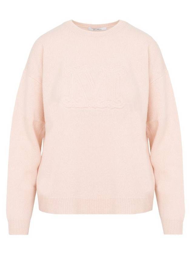 Aster Logo Cashmere Knit Top Nude - MAX MARA - BALAAN.