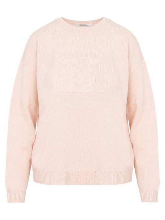 Aster Logo Cashmere Knit Top Nude - MAX MARA - BALAAN.