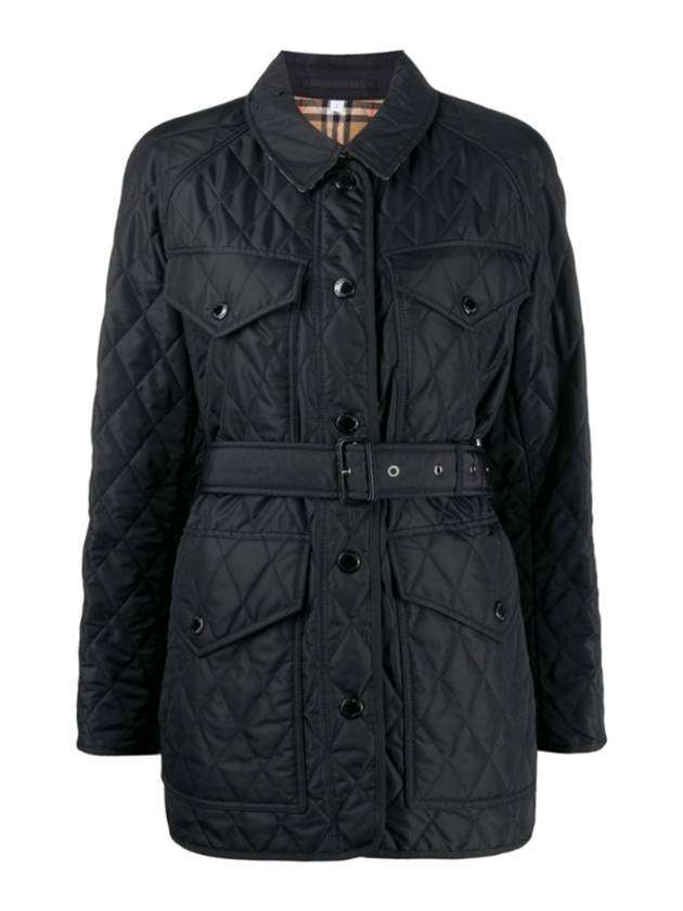 Diamond Quilted Nylon Canvas Field Jacket Black - BURBERRY - BALAAN 2