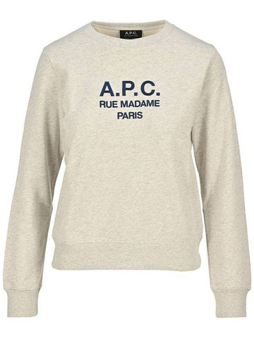 Women's Logo Tina Sweatshirt Ecru - A.P.C. - BALAAN.