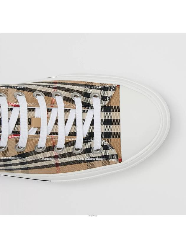 Vintage Check Cotton Sneakers Archive Beige - BURBERRY - BALAAN 7