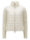 Women's High Neck Wool Padded Cardigan White - MONCLER - BALAAN 2