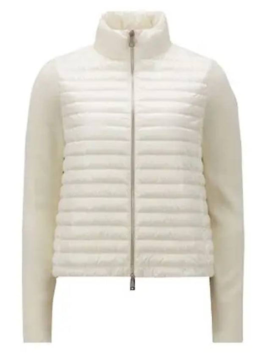 Women's High Neck Wool Padded Cardigan White - MONCLER - BALAAN 2