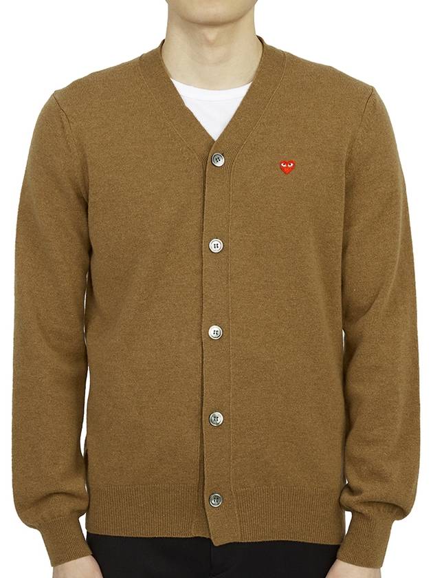 Mini Heart Wappen Wool Cardigan Brown - COMME DES GARCONS - BALAAN 2