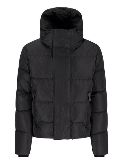 Men's Camo Logo Printing Hooded Padding Black - DSQUARED2 - BALAAN 2