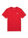 Sportswear Club Basic Futura Short Sleeve T-Shirt Red - NIKE - BALAAN 2