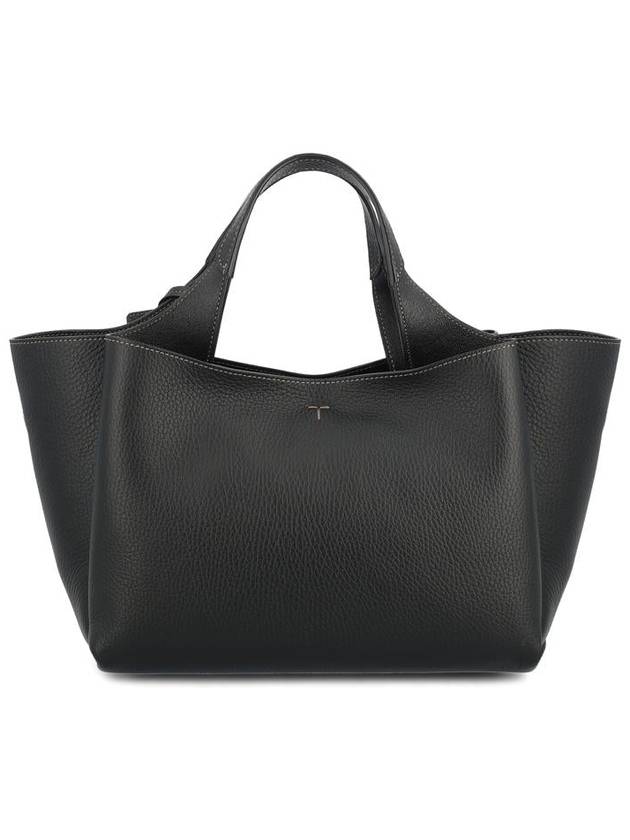 T Timeless Leather Small Tote Bag Black - TOD'S - BALAAN 3