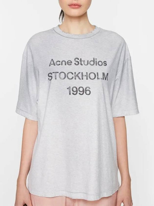 Stamp Logo Short Sleeve T-Shirt Grey Melange - ACNE STUDIOS - BALAAN 2