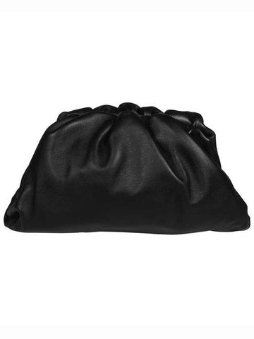 Dumpling Small Leather Clutch Bag Black - BOTTEGA VENETA - BALAAN 1