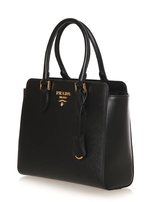 Triangle Logo Saffiano Tote Bag Black - PRADA - BALAAN 3