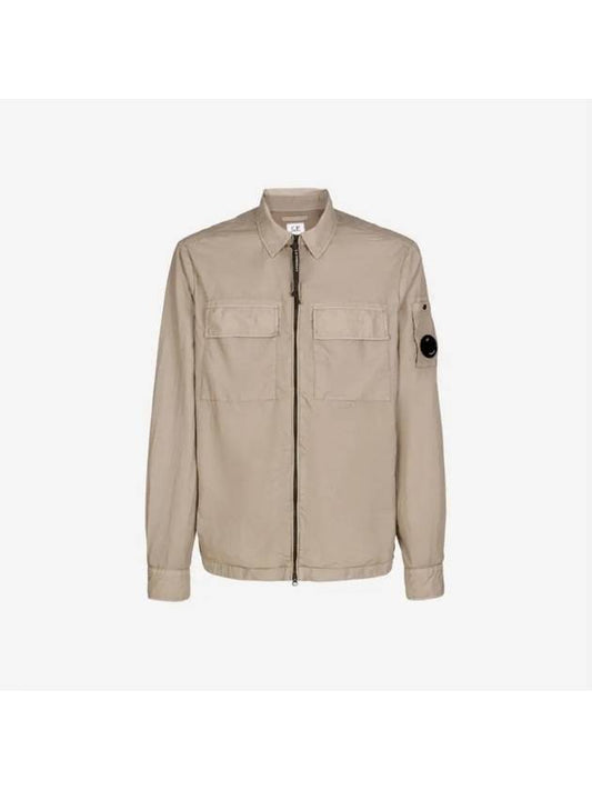 Taylon L Lens Shirt Zip Up Jacket Beige - CP COMPANY - BALAAN 2