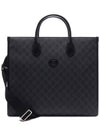 Men's Interlocking G Medium Tote Bag Black - GUCCI - BALAAN.