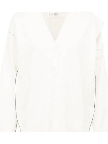 MM6 Maison Margiela Cut Out Cardigan Off White S62HP0017M13012101 1304075 - MAISON MARGIELA - BALAAN 1