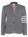 Plain Weave Suiting Classic 4 Bar Jacket Medium Grey - THOM BROWNE - BALAAN 2