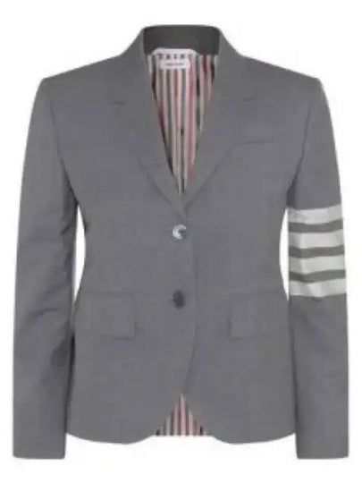 Plain Weave Suiting Classic 4 Bar Jacket Medium Grey - THOM BROWNE - BALAAN 2