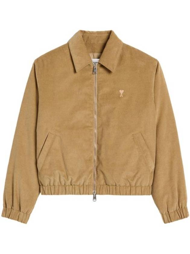 De Coeur Corduroy Bomber Jacket Sand - AMI - BALAAN 5