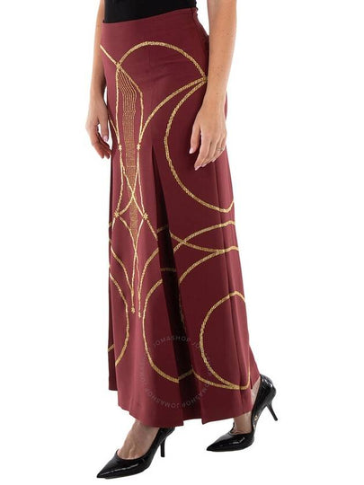 Burberry Ladies Burgundy Lucile Printed Maxi Skirt, Brand Size 2 (US Size 0) - BURBERRY - BALAAN 2