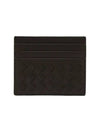 Men's Intrecciato Card Wallet Black - BOTTEGA VENETA - BALAAN 5