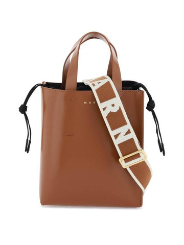 Museo Mini Leather Tote Bag Brown - MARNI - BALAAN 1