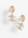 CC logo pink crystal pendant earrings ABB806 - CHANEL - BALAAN 7