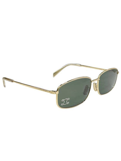 Triomphe Rhinestone Rectangular Sunglasses Gold Green - CELINE - BALAAN 2